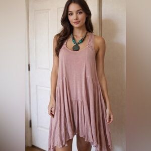 POL MAUVE ASYMMETRICAL TOP WITH LACE ONE STRAP ON BACK TOP SIZE M NWOT